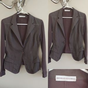 Brunello Cucinelli cotton sleeves ramie blazer 40